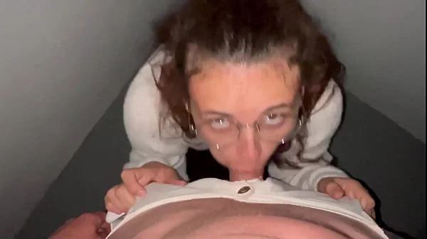 she sucked on me right in the doorway and I fucked her at home finishing on her glasses