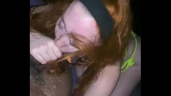 Slutty Redhead Gets Pounded and Creampied by BBC On Beach
