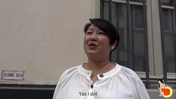 Big tits chubby asian slut Celine from Laos fucks in the back of her husband