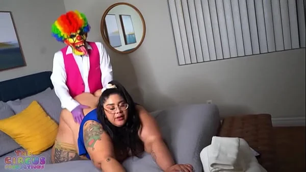 Crystal Blue 420 Gets her back blown out my Gibby The Clown on her Husbands bed